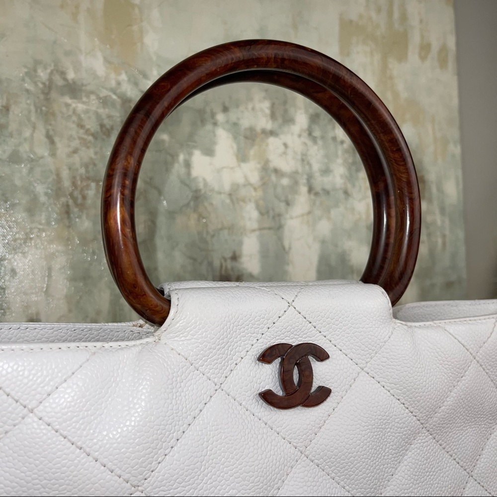 Chanel Woden CC Caviar White Bag - Picture 16 of 16